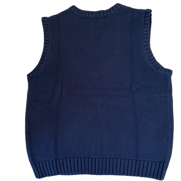 LANDS’ END Little Kids Uniform Modal Navy Sweater Vest. Size: M 5-6 Years - Picture 2 of 3